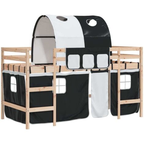 Lit simple，Lit mezzanine enfants avec tunnel sans matelas 90x190 cm CFW376034