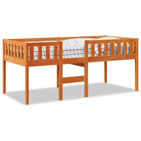 Lit simple，Lit pour enfants sans matelas cire marron 90x190 cm pin massif CFW439077