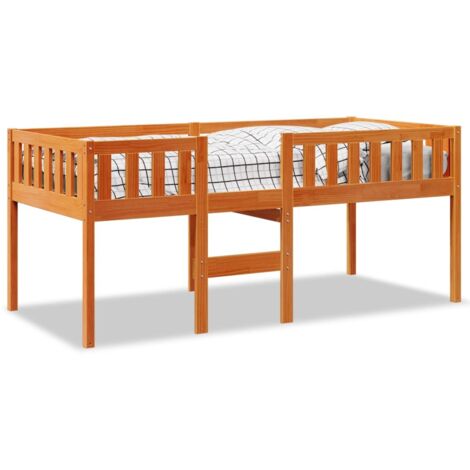 Lit simple，Lit pour enfants sans matelas cire marron 90x200 cm pin massif CFW759206