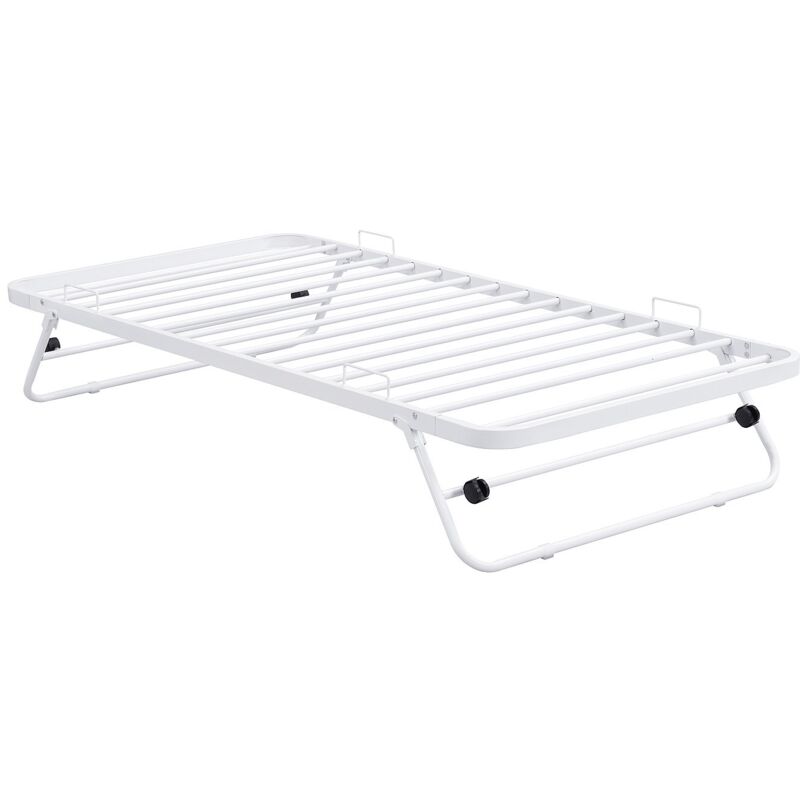 Vente-unique - Lit sommier d'appoint pliant 90 x 190 cm - Métal - Blanc - adonis ii Vente-unique - Lit sommier d'appoint pliant 90 x 190 cm - Métal - Blanc - adonis ii