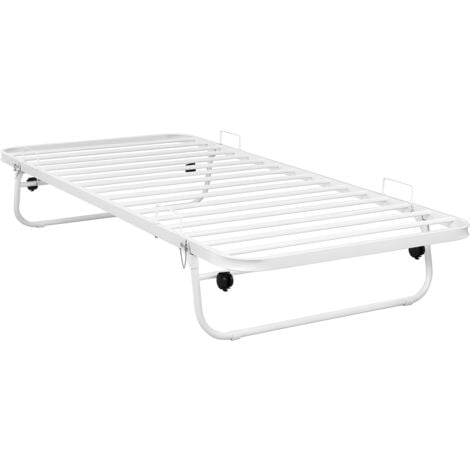 VENTE-UNIQUE Lit sommier d'appoint pliant ADONIS - 90x190 cm - Métal - Blanc