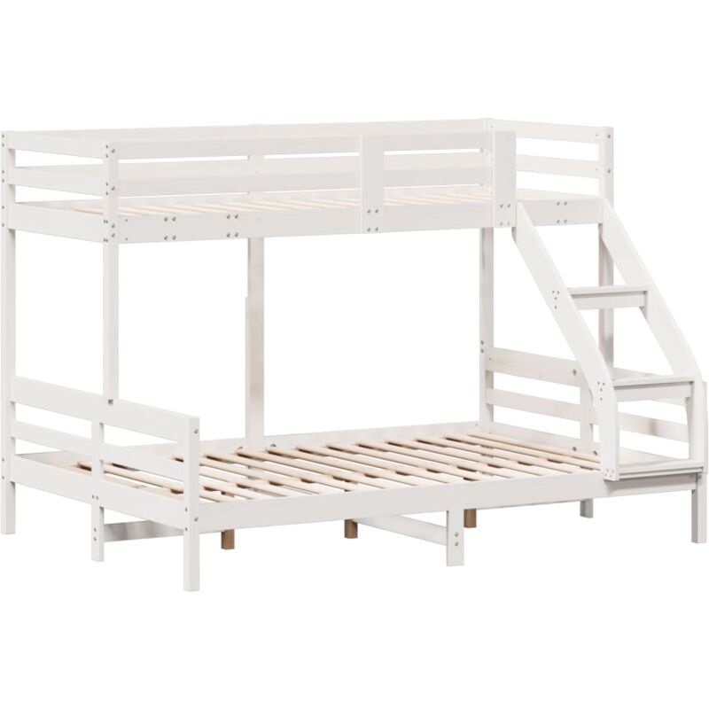 Vidaxl - Lit superposé sans matelas 80x200/140x200 cm blanc bois massif