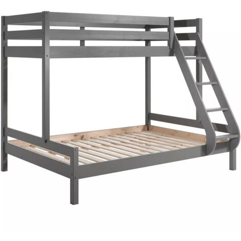 Lit superposé 90-140x200 pin massif gris Pino