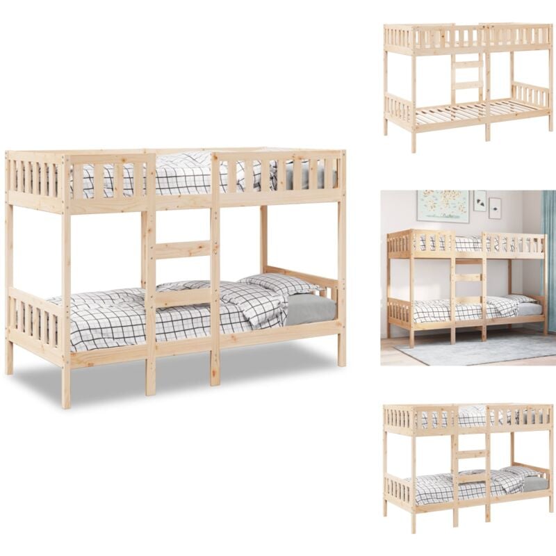 Lit superposé 90x190 cm Bois de pin massif - Cadre De Lit Superposé - Cadres De Lit Superposé - Cadre De Lit Superposé Bas - Cadre De Lit Superposé
