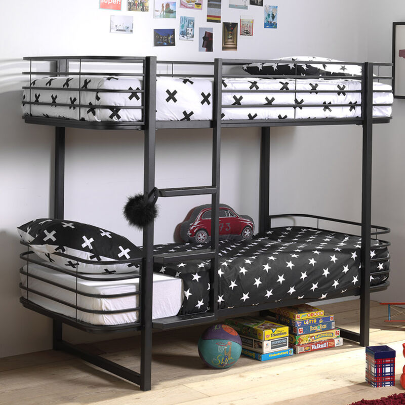 Vipack OSCAR Lits superposés  90x200cm  Noir