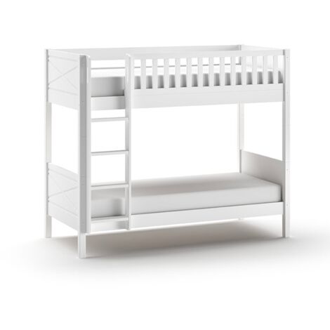 Lit superposé 90x200 sommiers inclus Vipack Scott Blanc