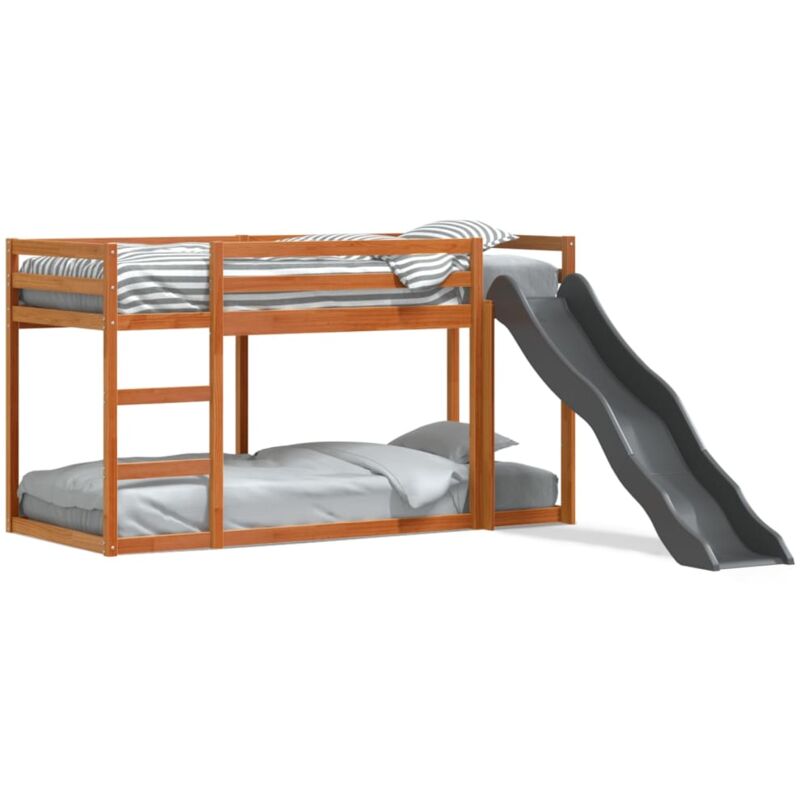Vidaxl - Lit superposé avec toboggan et échelle 75x190cm bois pin massif
