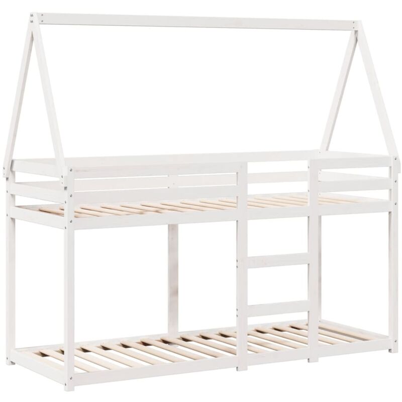 Vidaxl - Lit superposé sans matelas blanc 90x190 cm bois de pin massif