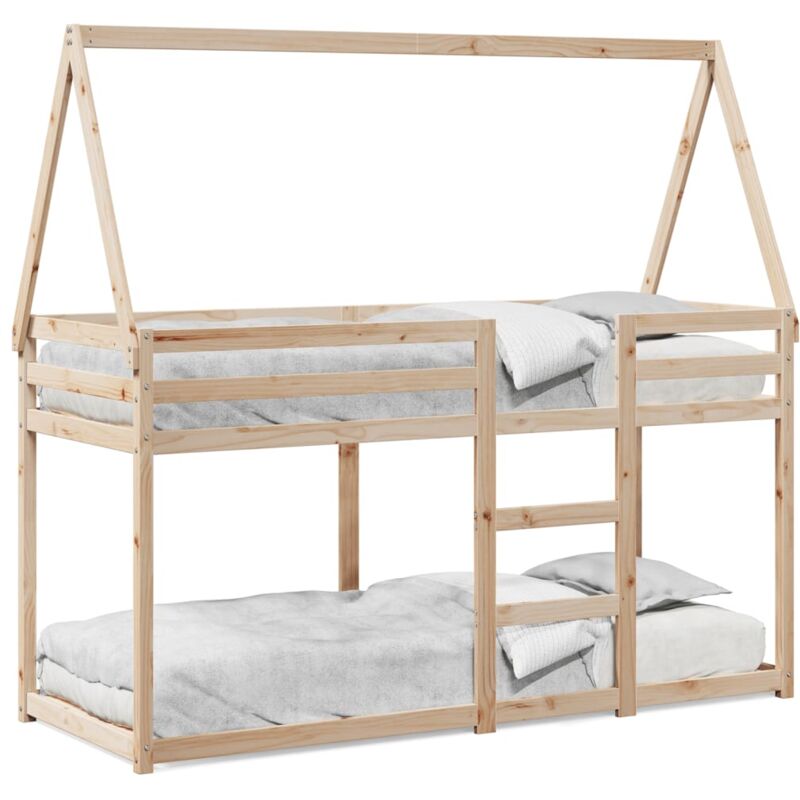 Vidaxl - Lit superposé avec toit 75x190 cm bois de pin massif