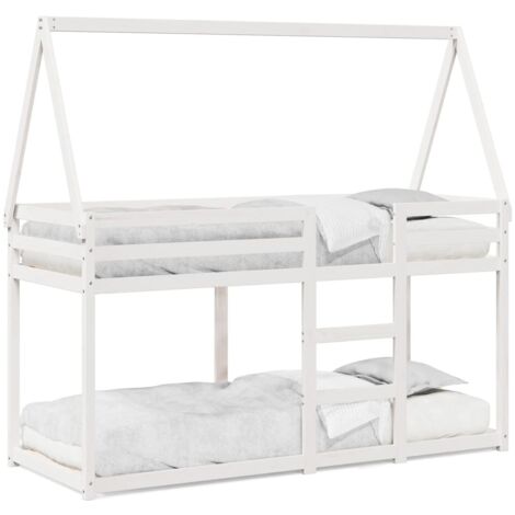 Lit superposé avec toit blanc 75x190 cm bois massif de pin CFW51736
