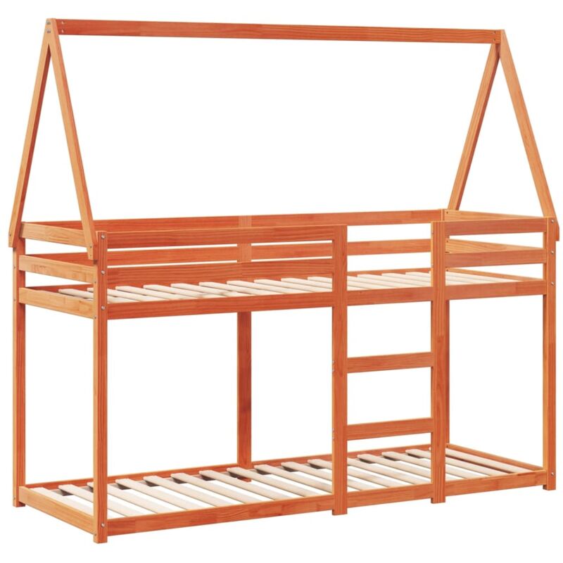 Lit superposé sans matelas cire marron 90x200 cm pin massif Vidaxl