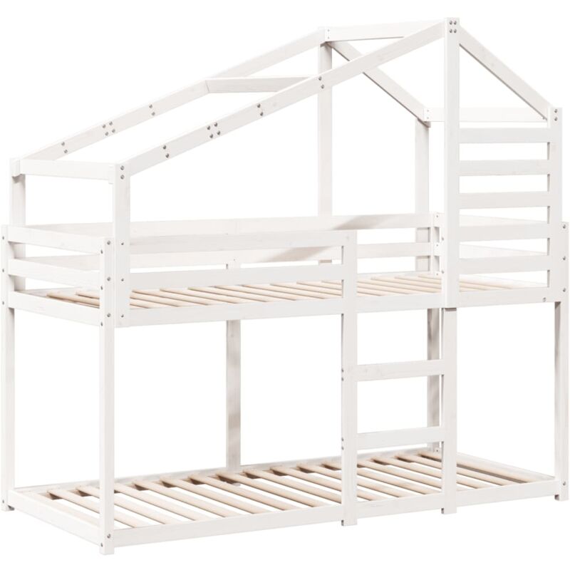 Vidaxl - Lit superposé sans matelas blanc 90x200 cm bois de pin massif