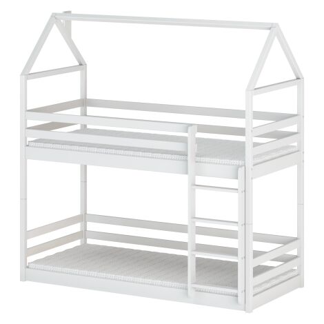 Lit Superposé Cabane LEXA 90X200 Blanc - blanc