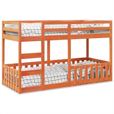 Lit superposé-Cadre de lit cire marron 80x200 cm bois de pin massif 400564