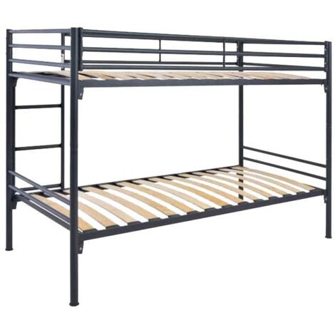 JARDINDECO Lit superposé en métal kit lattes 90 x 200 cm