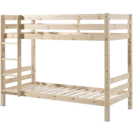 Lit Superposé Enfant Bois "Pino" 90x200cm Naturel
