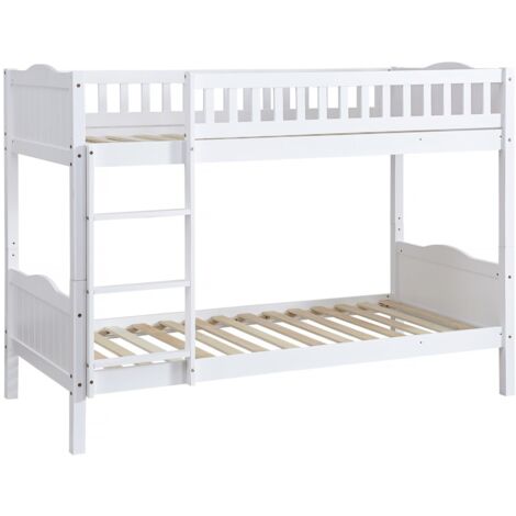 Lit superposé enfant "Gabriel" - Bois - Blanc - 90 x 190 cm