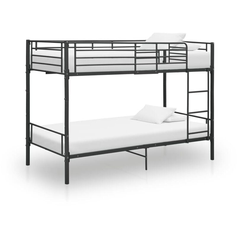 Vidaxl - Lit superposé sans matelas noir métal 90x200 cm