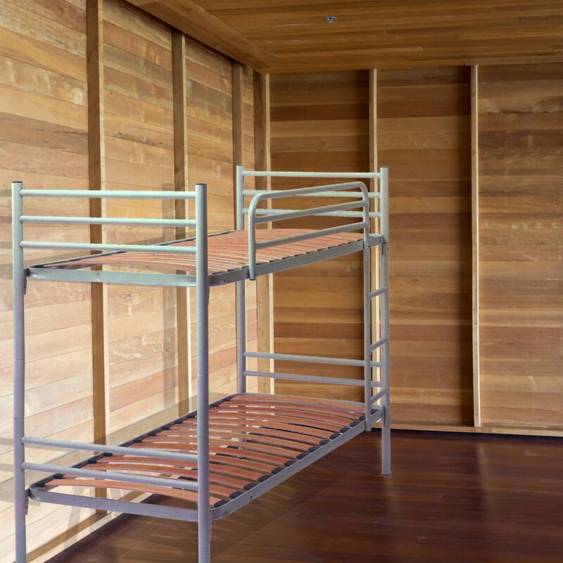 Dmora - Talamo Italia Bregaglia lit superposé simple avec structure, Made in Italy, et tête de lit en fer, adapté pour matelas 80x190, Blanc