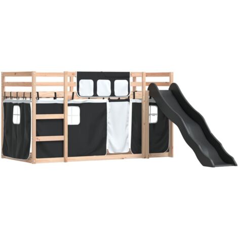 Vidaxl – Lit superposé avec toboggan en bois de pin massif – Dimensions 80x200 cm – Épaisseur matelas max 10 cm – Pour enfants à partir de 6 ans