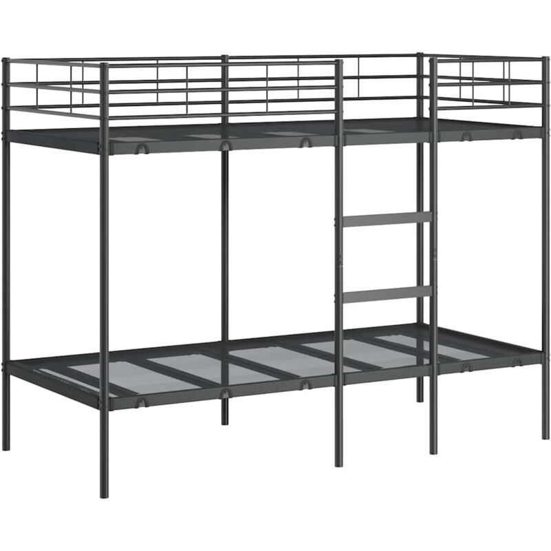 Vidaxl - Lit superposé sans matelas noir 90x200 cm acier