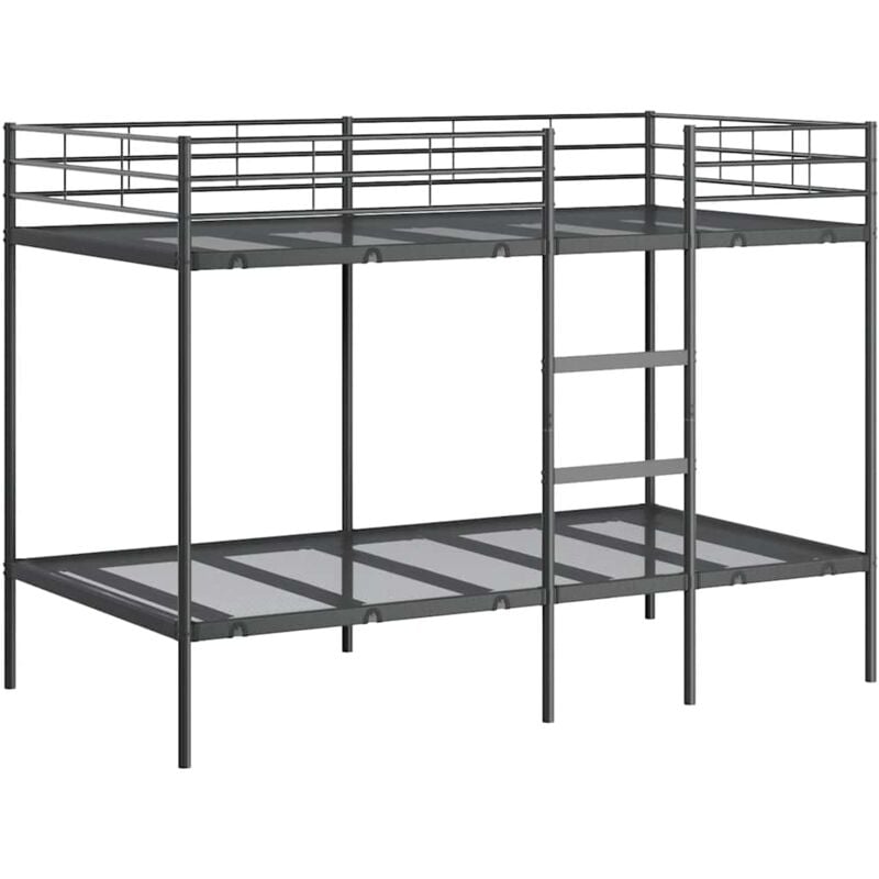 Vidaxl - Lit superposé sans matelas noir 107x203 cm acier