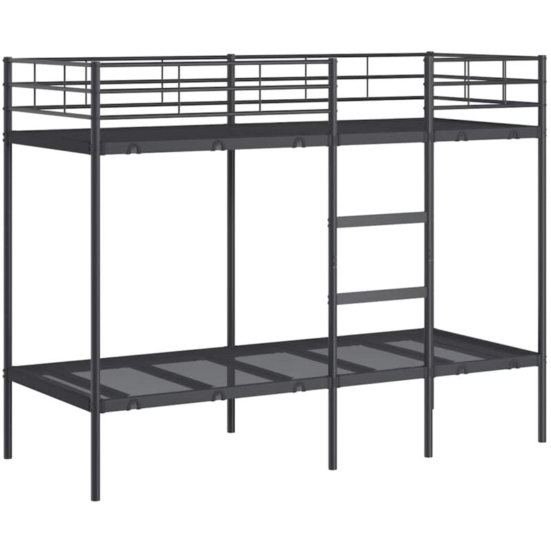 Vidaxl - Lit superposé sans matelas noir 75x190 cm acier