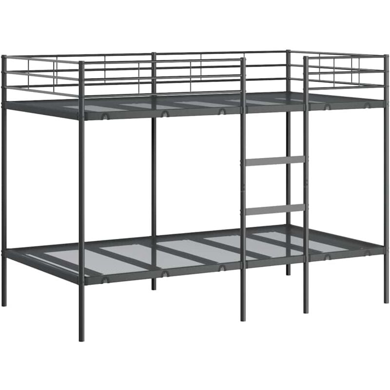 Vidaxl - Lit superposé sans matelas noir 100x200 cm acier