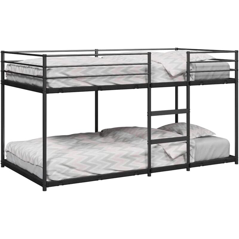 Vidaxl - Lit superposé sans matelas noir 80x200 cm acier