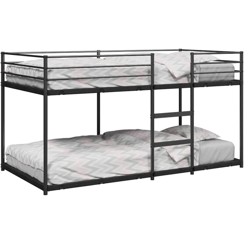 Vidaxl - Lit superposé sans matelas noir 90x190 cm acier