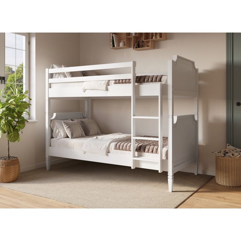 Deco In Paris - pauline - Lit superposé séparable en bois blanc pauline 90 x 190 cm