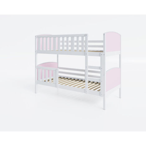 Lit Superposé Tom 90x190 Blanc - rose