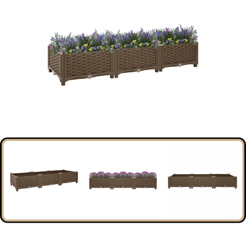 Vidaxl - Lit surélevé 120x40x23 cm Polypropylène - Jardin - Balcon - Terrasse - Pots De Fleurs - Jardinière