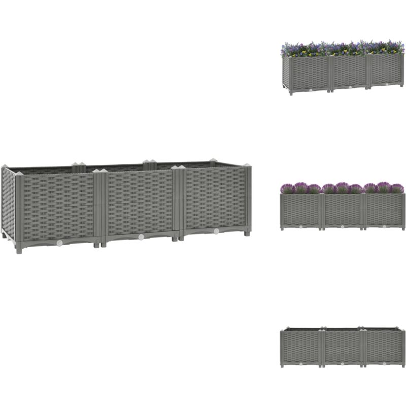 Vidaxl - Lit surélevé 120x40x38 cm Polypropylène - Jardin - Pots Fleuris - Bac à Fleurs - Décoration Extérieure - Plante
