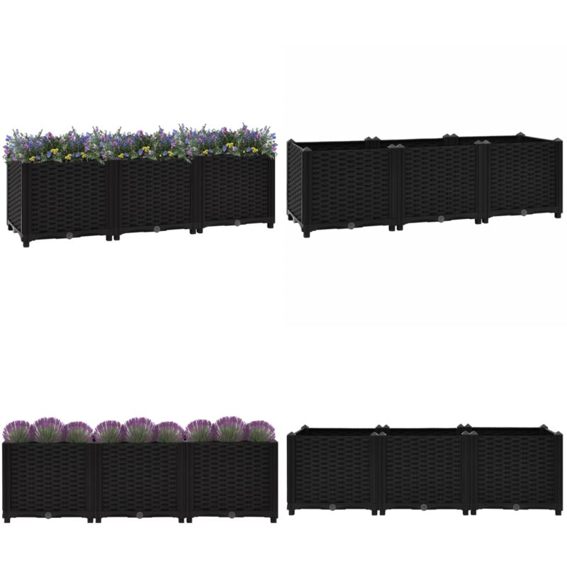 Lit surélevé 120x40x38 cm Polypropylène - Jardin Surélevé - Bac De Culture - Jardinière Extérieure - Pots De Fleurs - Plante Grimpante - Home & Living