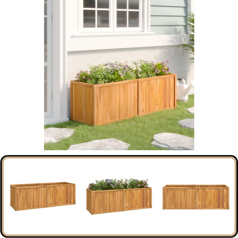 Vidaxl - Lit surélevé 150x50x50 cm bois massif de teck - Jardiniere En Bois - Pot De Fleurs Extérieur - Jardin Design - Déco Jardin - Bac Plante