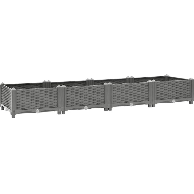 Lit surélevé 160x40x23 cm Polypropylène, Gris, 153292