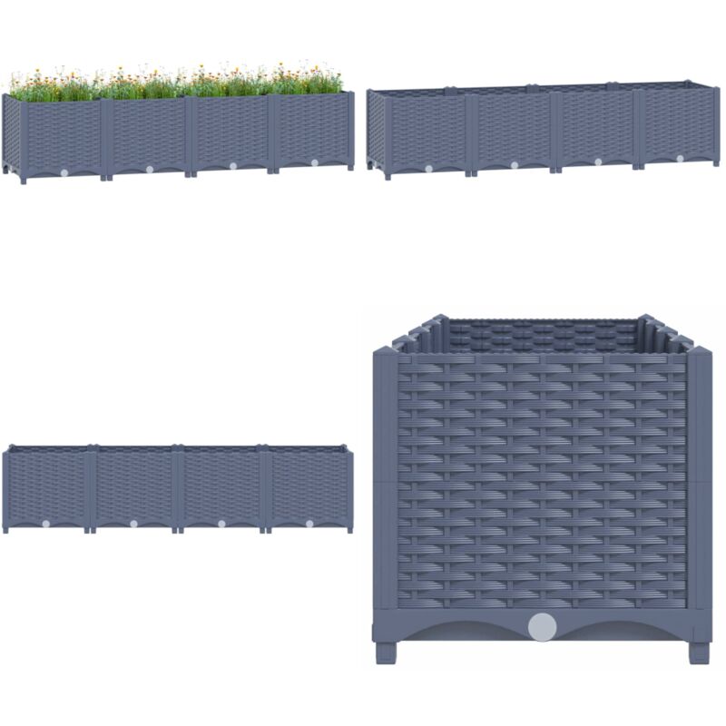 Vidaxl - Lit surélevé 160x40x38 cm Polypropylène - Jardinière - Bac De Culture - Jardin Vertical - Pots De Fleurs - Décoration Extérieur - Home &