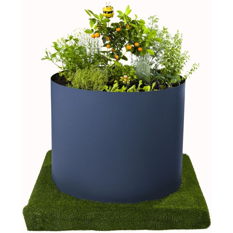 Lit surélevé 80cm x Ø100cm volume pour 70 litres de terre 80cm x Ø100cm anthracite, épaisseur du matériau 2 mm, pour le jardin ou le balcon