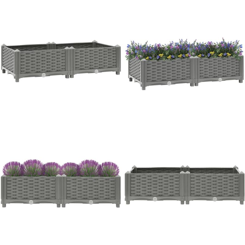 Vidaxl - Lit surélevé 80x40x23 cm Polypropylène - Jardin - Pots Fleuris - Bac à Fleurs - Décoration Extérieur - Plante - Home & Living
