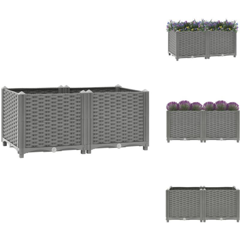 Vidaxl - Lit surélevé 80x40x38 cm Polypropylène - Jardin - Pots De Fleurs - Bac à Fleurs - Plante - Décoration Extérieure