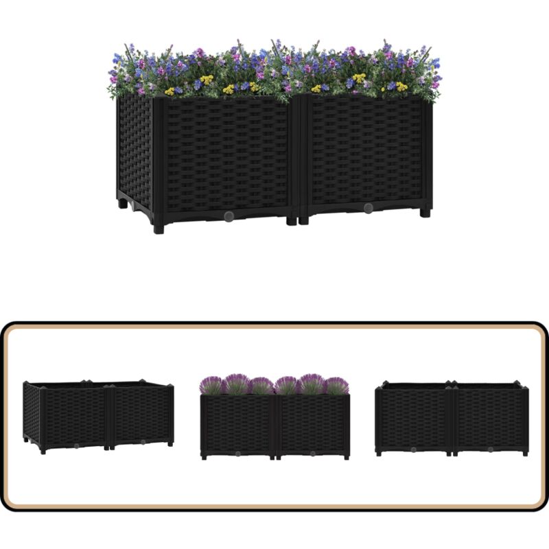 Vidaxl - Lit surélevé 80x40x38 cm Polypropylène - Jardin Surélévé - Bac De Culture - Jardinière Extérieure - Pots De Fleurs - Plante Aromatique