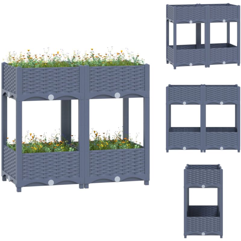Vidaxl - Lit surélevé 80x40x71 cm Polypropylène - Jardinière Surélevée - Bac De Culture - Pots De Fleurs Exterieur - Jardin Vertical - Décoration