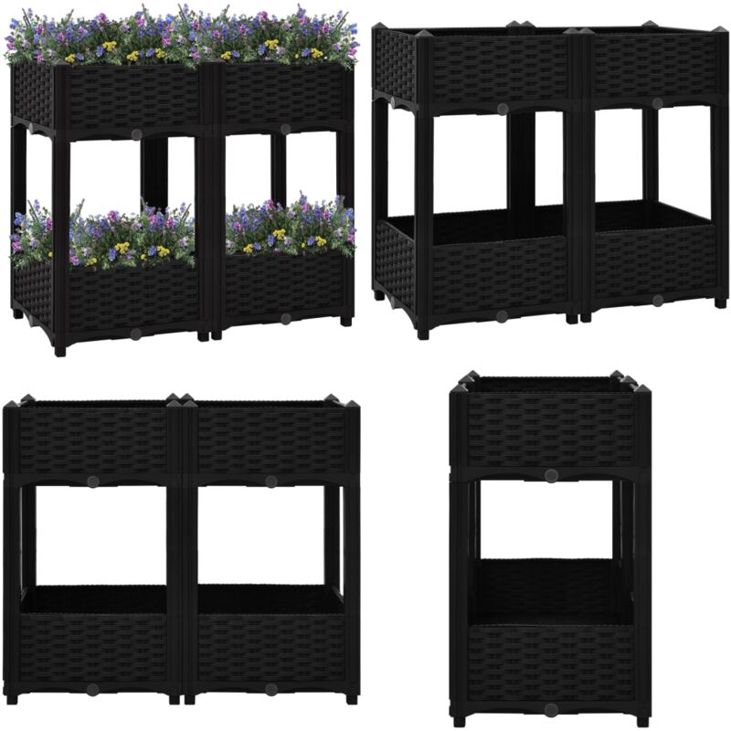 Lit surélevé 80x40x71 cm Polypropylène - Jardin Surélevé - Bac De Culture - Jardinière Extérieure - Pots De Fleurs - Rangement Extérieur - Home &