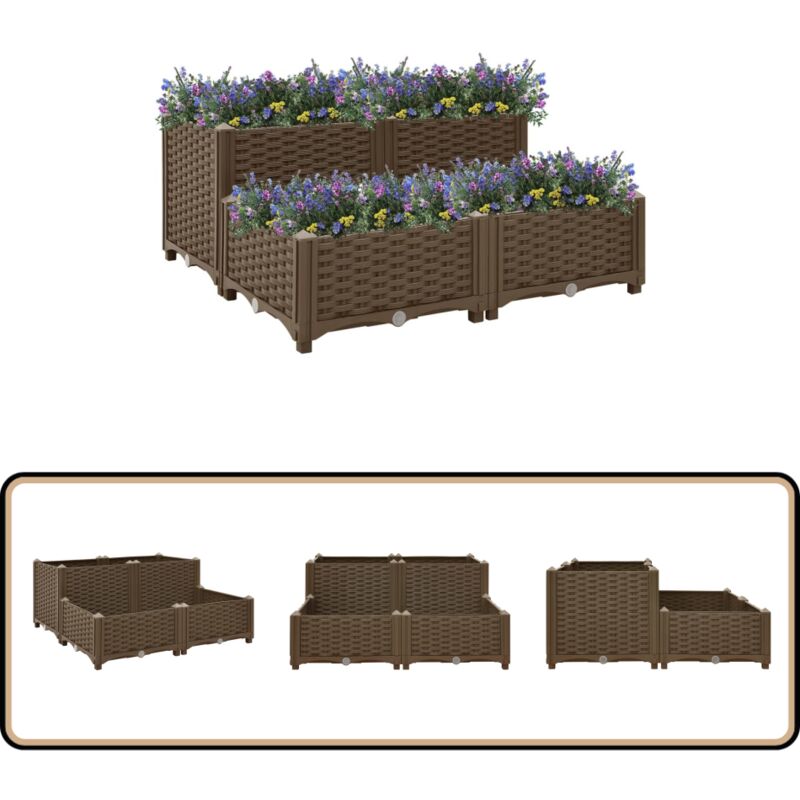 Vidaxl - Lit surélevé 80x80x38 cm Polypropylène - Jardinière - Bac De Culture - Planter - Pots De Fleurs - Décoration Extérieur