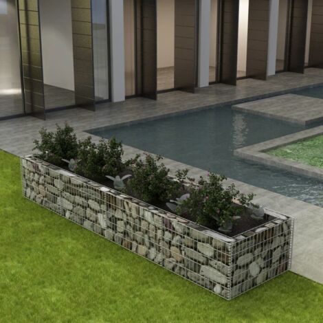 Lit Surélevé à Gabion Acier Fil Galvanisé Jardinière Pluri Dimensions vidaXL