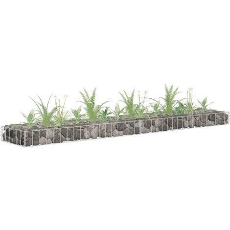 Lit surélevé à gabion Acier galvanisé 180x30x10 cm