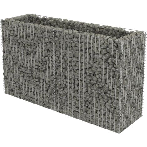 Lit Surélevé à Gabion Acier Galvanisé Jardinière Terrasse Multi-taille vidaXL