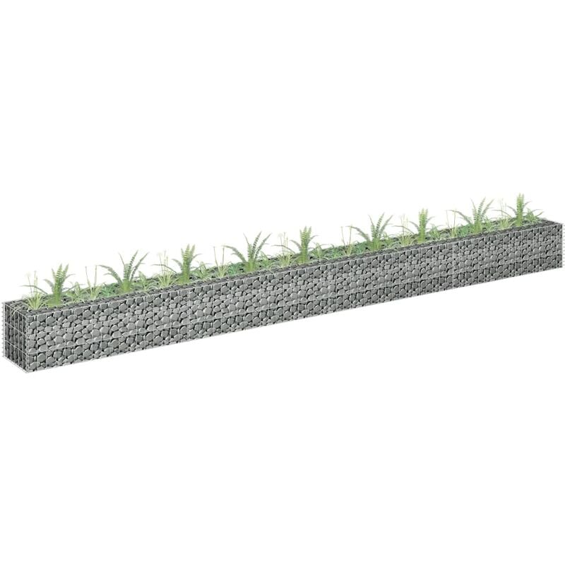 Prolenta Premium - inlife Lit surélevé à gabion Acier galvanisé 360x30x30 cm - Argent
