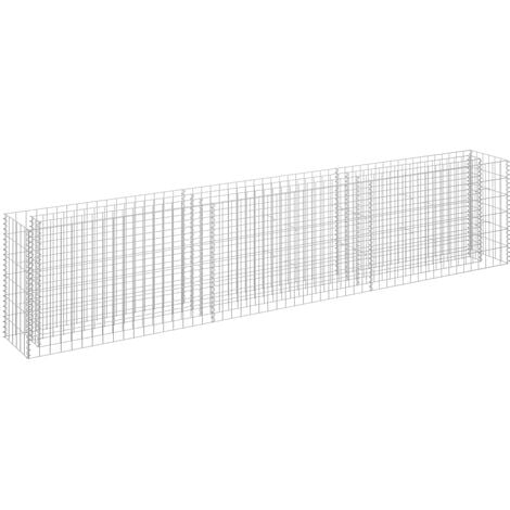 Lit surélevé à gabion Acier galvanisé 270x30x60 cm